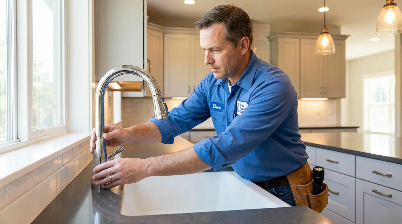 Kitchen faucet installation by Johns Plumbing LLC in Highland Falls