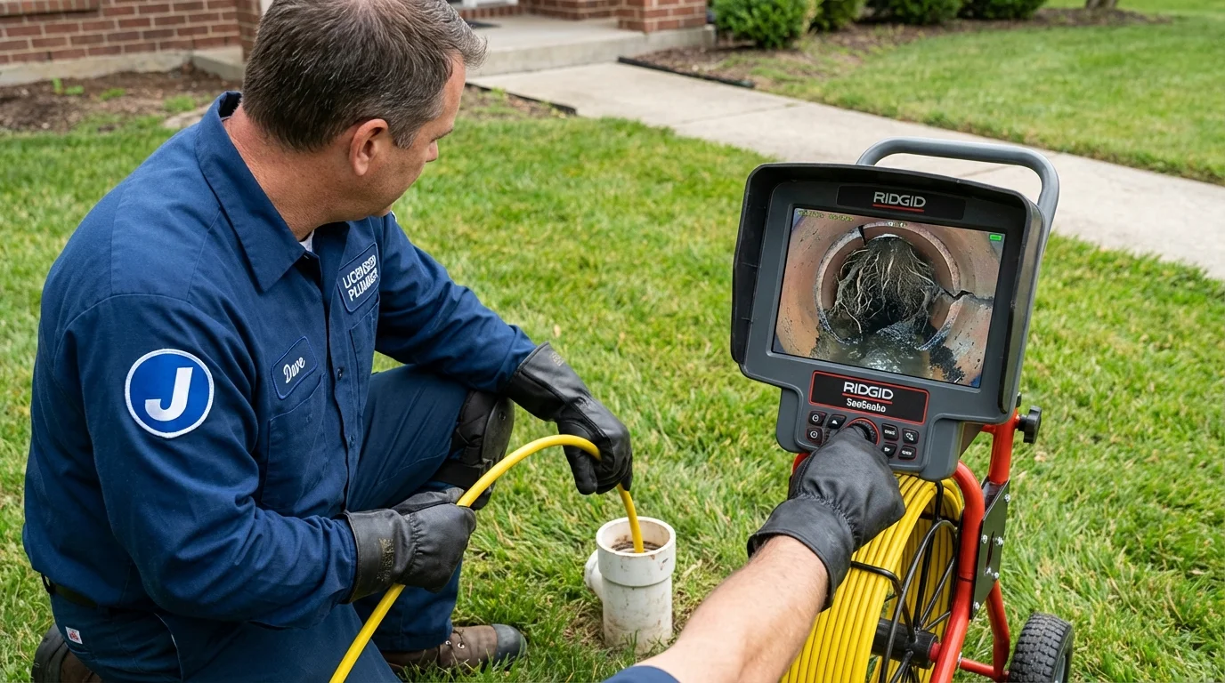 Sewer camera inspection being performed by Johns Plumbing LLC in Highland Falls